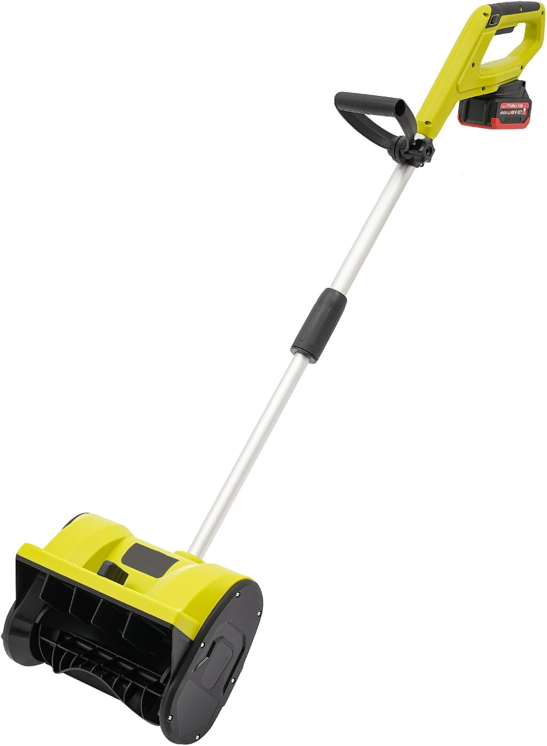 pochcicou Schneefräse, 1200 W, 32CM, 16CM, 8M, Kunststoff, Schwarz, 2200U/Min Akku- mit Akku & Ladegeräte, Räumbreite