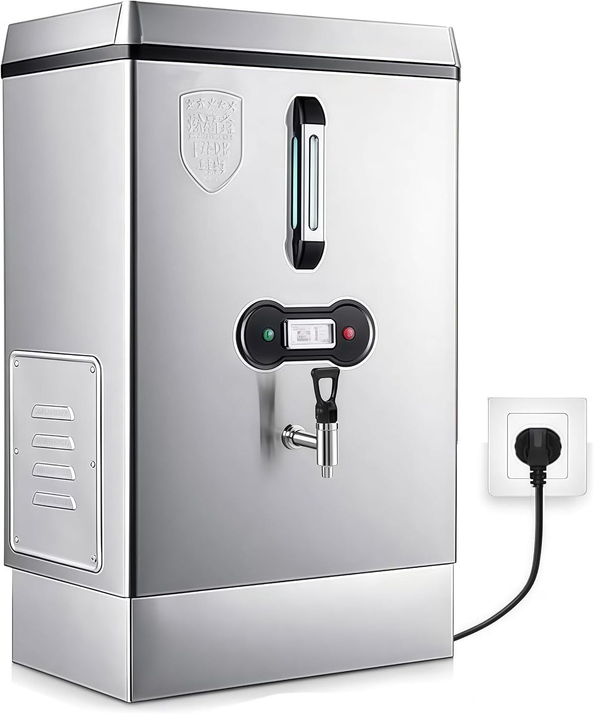 RKXKJ Wasserkocher, 40 L, Silber, Gewerbe-, Heißwasserspender Mit Wasserhahn, Automatischer Tee-/Kaffeebereiter
