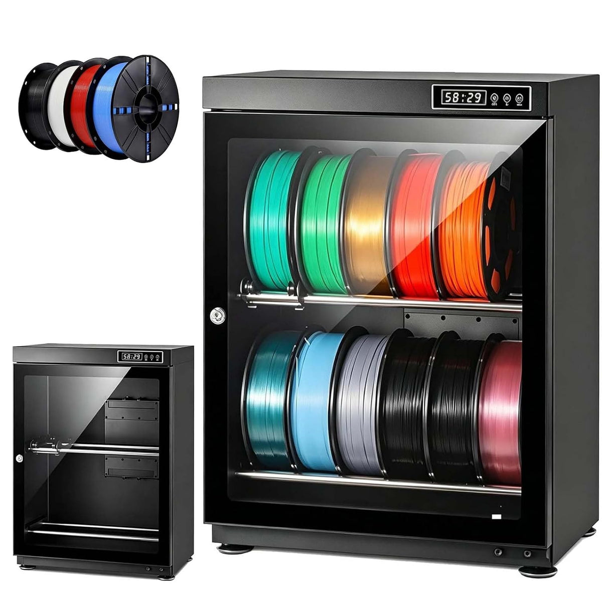 JINTVO Luftentfeuchter, 70 L, Grau, 3D-Filament-Trockenschrank, Filament-Trockenschrank Mit Elektronischer Entfeuchtung