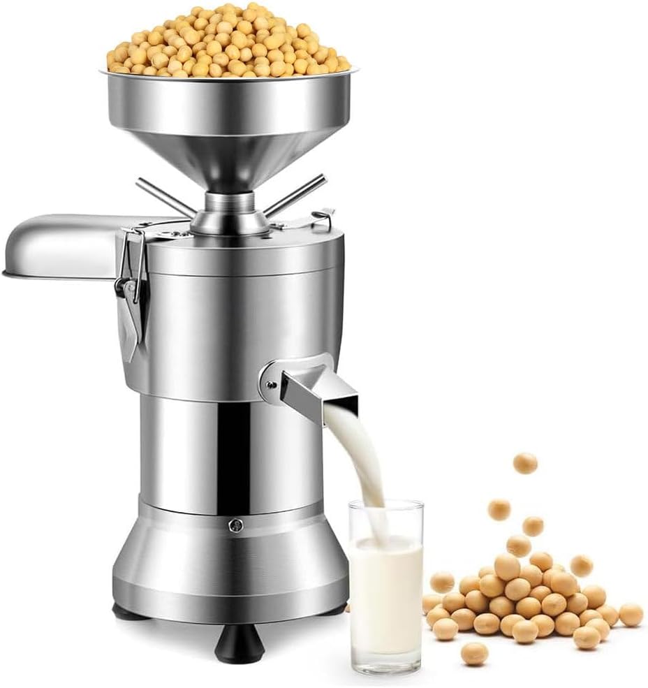 DHMYYXGS Standmixer, 25 kg/h, 1100w, Silber, Sojamilchmaschine Kommerziell - Edelstahl Rostfrei Mit, Milchpflanzenbereiter Für Soja/Hafer/Kokos