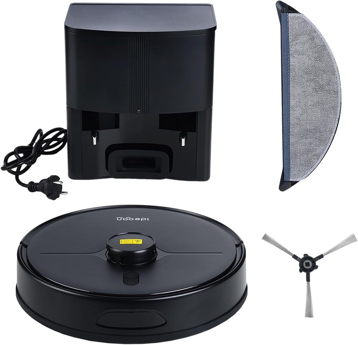 shop'n smile ideoon Saugroboter, Schwarz, - Li-Ionen-Akku, Laser-Navigation - Smart-Home WLAN Saugwischer
