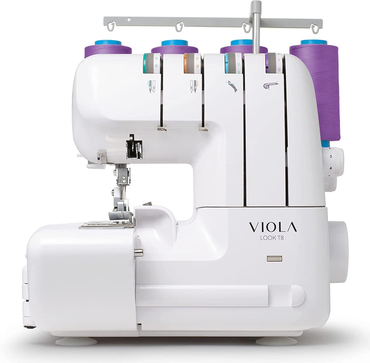 VIOLA Overlock-Nähmaschinen, Violett, Look T8 Overlock Nähmaschine, Differentialtransport, Overlockmaschine Einstellbarer Stichlänge