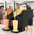 EXSHUING Crushed Ice-Maschinen, 430 W, Schwarz, Gewerbliche Slush-Eis-Maschine, Zwei 2-Liter-Tanks, 7-In-1-Gerät Für Gekühlte Getränke Und Softeis