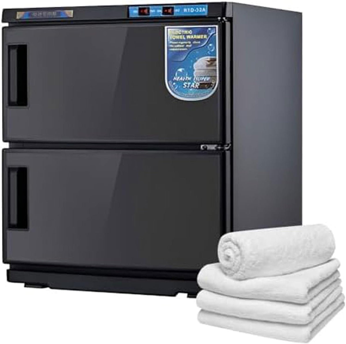 Handtuchwärmer, Grau, Schrank, große Kapazität, UV-Heizung, Desinfektion mit abnehmbarer Wassertropfschale
