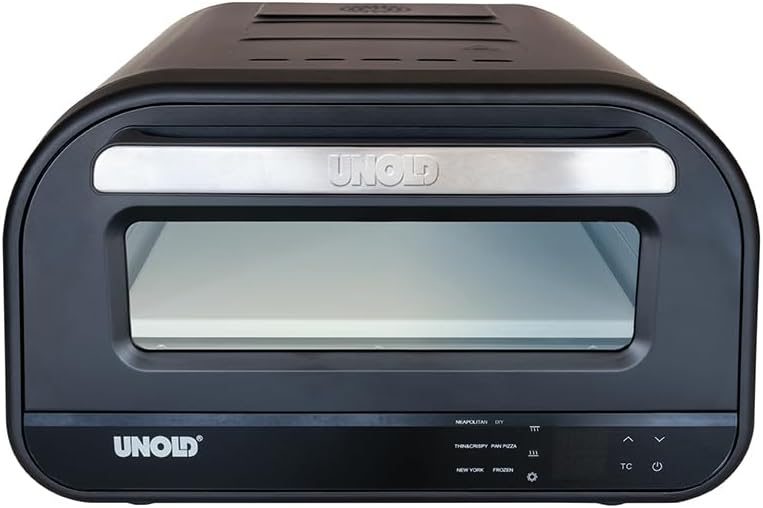 Unold Pizzaofen, Schwarz, 68815 Don Luigi Sonderedition, Elektrisch 450°C, inkl. Zubehör, hitzeisoliert, gleichmäßige hitzeverteilung