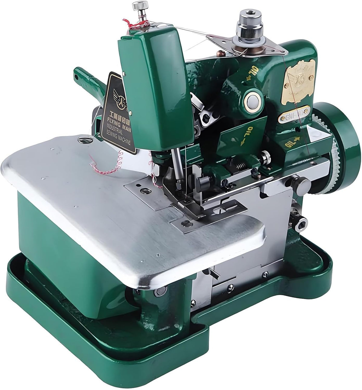 Overlock Overlock-Nähmaschinen, Schwarz, robuster Metallrahmen, verstellbare Stichlänge, professionelle Maschine für dicke Stoffe