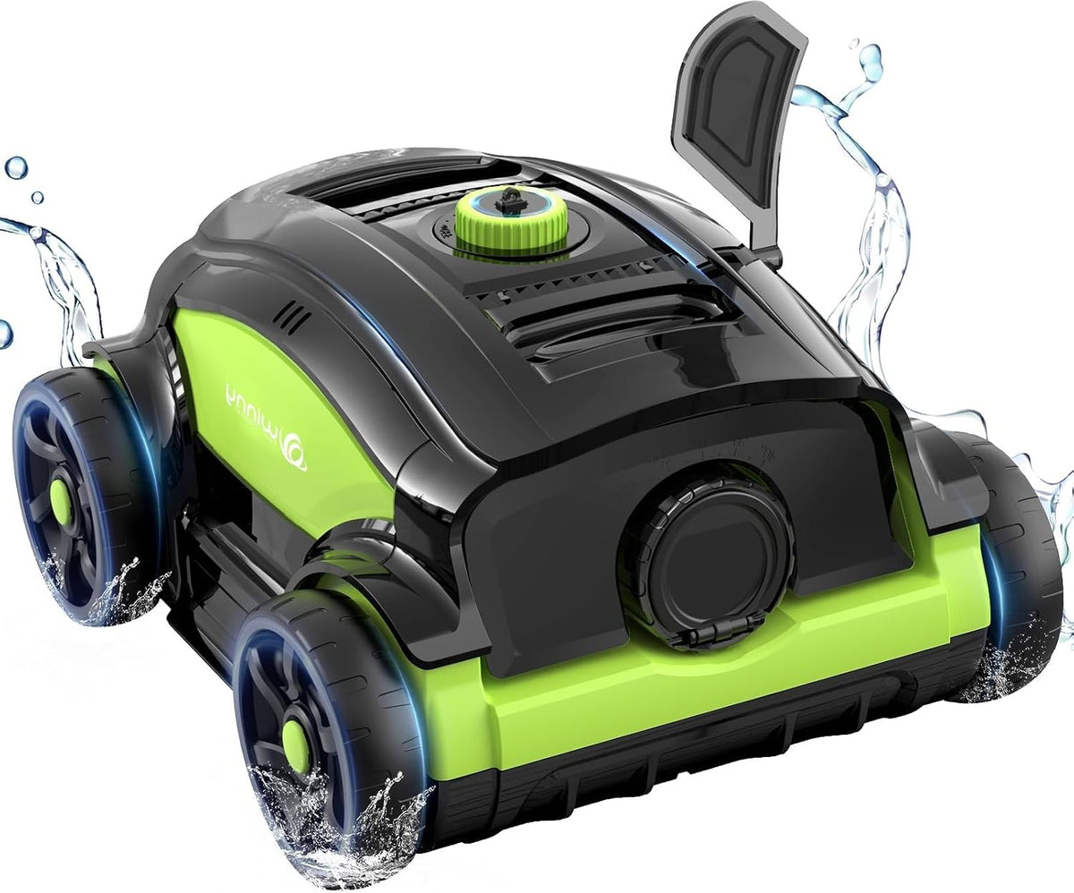 WINNY POOL CLEANER Poolroboter, 100m, Grau, 300II roboter Akku Kabellos sauger Roboter, 120 Min, LED-Anzeige, Automatisch Parken