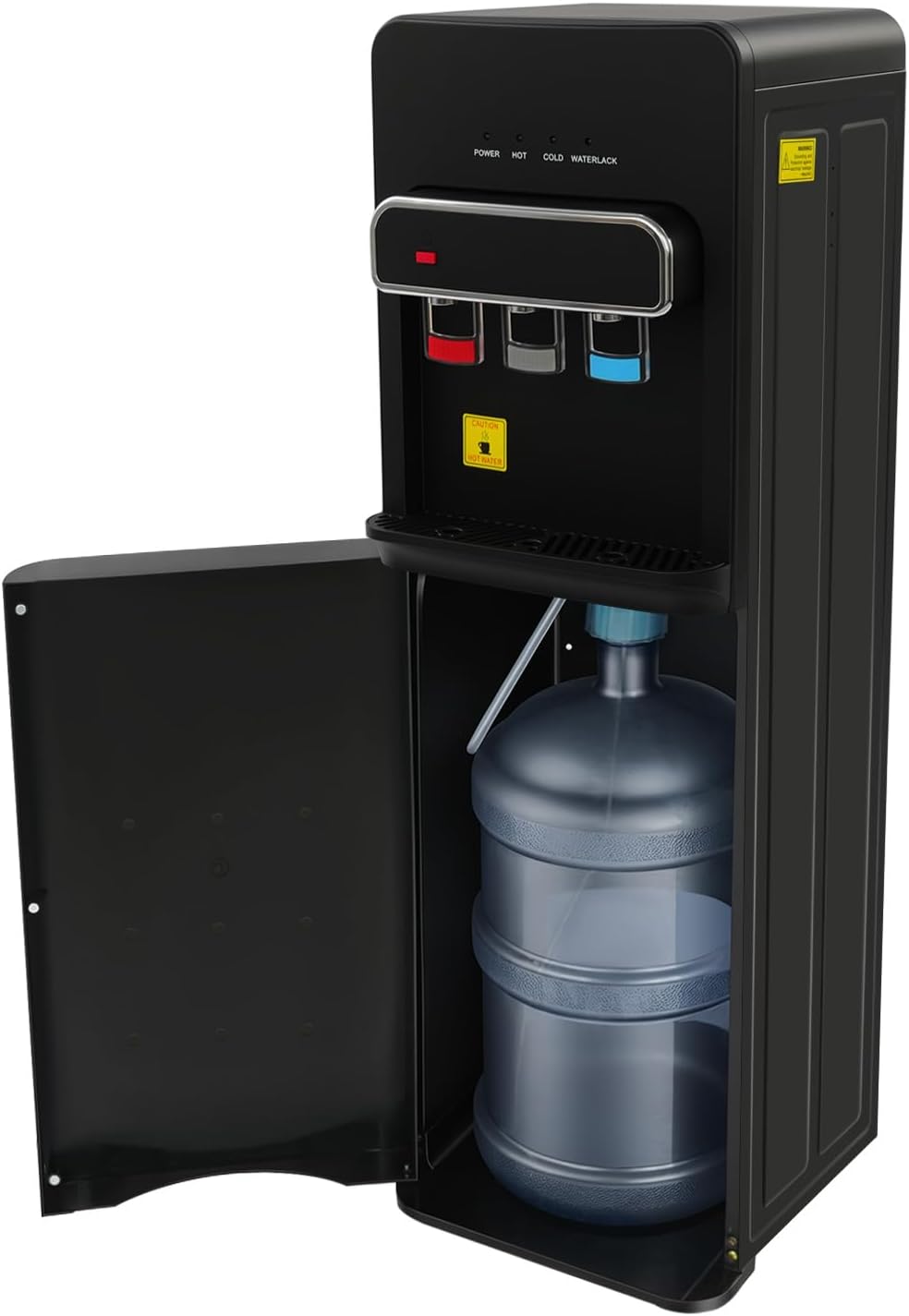 KHOFISS Kühler & Wasserspender, 32 x 31 x 96 cm, 0.75 L, 550 W, Schwarz, Elektrischer Wasserspender Liefert Kalt Heiß & Raumwasser