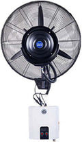 Oszillierender Wandventilatoren, Weiß, Wandventilator mit Nebelkühlung, 60° Drehung und 3 Windmodi für industrielle Arbeitsbereiche