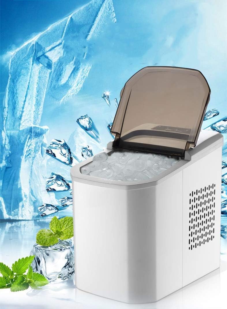 GYKOZY Eismaschine, 10KG, Schwarz, Mini Kleine Automatik, Haushalt Gewerblich Dual Use EIS Volumen 9