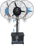 QUSYZD Standventilatoren, Weiß, Tragbarer Sprühventilator mit 3 Leistungsstufen, 90°-Oszillation