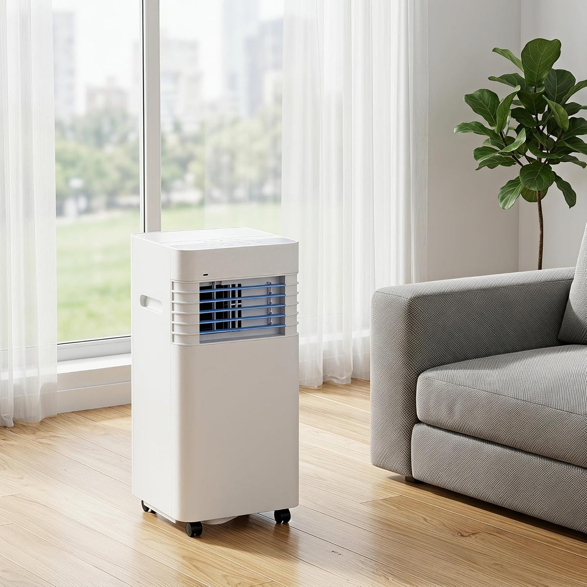 Mobiles Klimagerät, Weiß, Tragbare Klimaanlage 14000BTU Low Energy 2