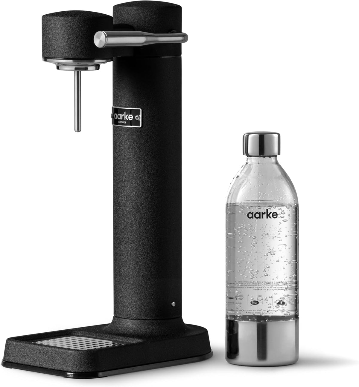 aarke Wassersprudler, Silber, Carbonator 3 aus Edelstahl im modernen Mattschwarz