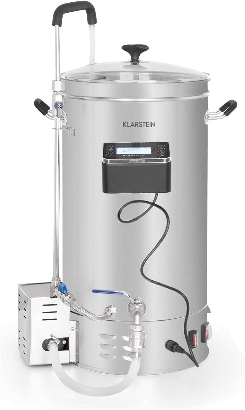 Klarstein Heimbrau-Sets, 2500 W, 30 L, Silber, Bierbrauset, Bierbrauanlage, Maischekessel zum Bier Brauen, Bier-Selbstbrauset