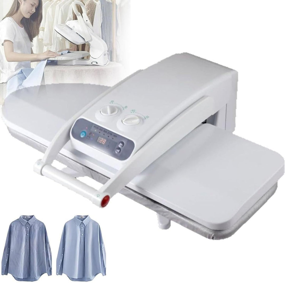 ZenSeFarin Dampfglätter, 50 kg, 1400 W, Schwarz, Dampfbügelmaschine mit Digitalanzeige, 800x310 mm/650x240 mm Bügelfläche