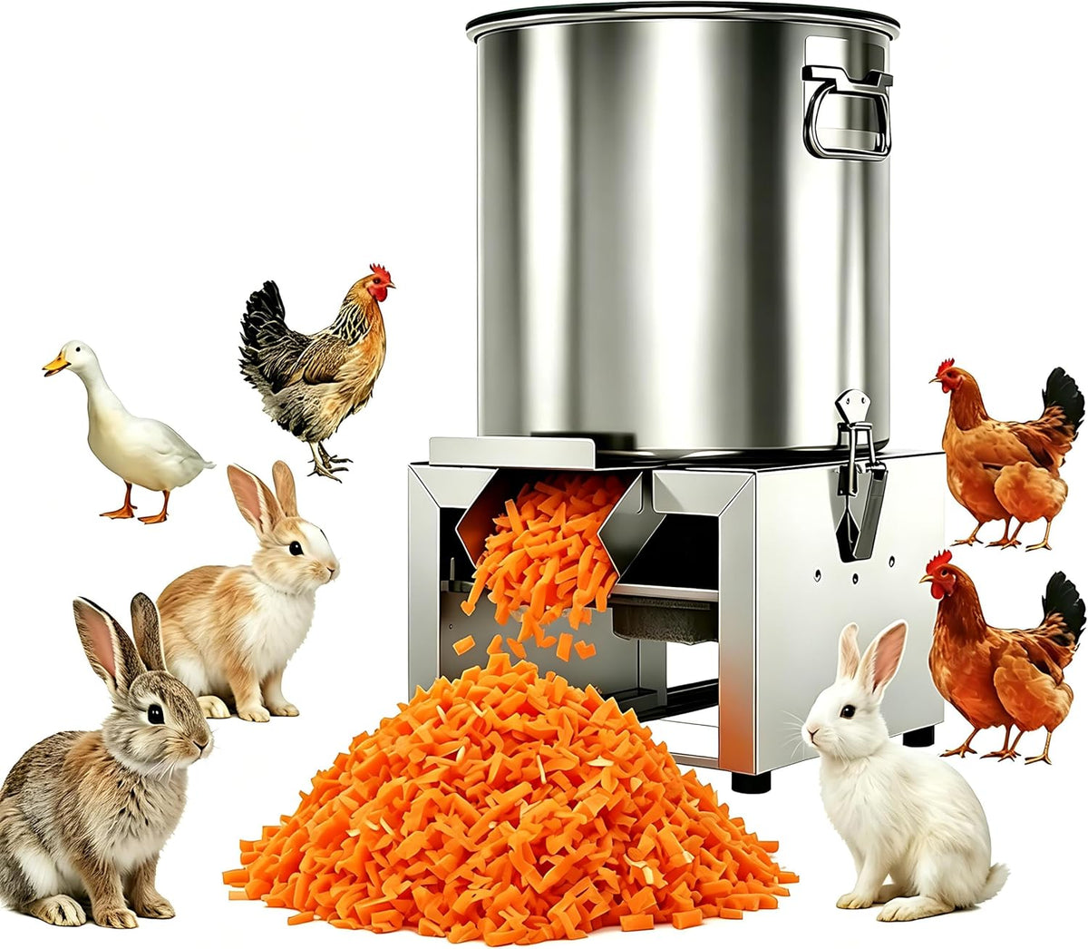 RoyceBee Tröge & Automaten, 1800 W, 1800 W, 120 kg, Edelstahl 304 (verstärkt), Schwarz