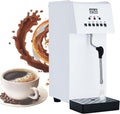 QFGain Milchaufschäumer, Schwarz/Silber, Vollautomatischer Espresso-Kaffeemaschine, 5 Temperaturvoreinstellungen