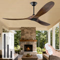 OUENGK Pavillon, 152 cm, Weiß, Deckenventilator Mit Fernbedienung Ohne Licht, Deckenventilator Outdoor Holz, Deckenventilator Ohne Beleuchtung