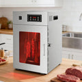 ZenSeFarin Reifeschrank, 800 W, 7,5Kg, 15Kg, Edelstahl, Silber, Dörrgerät aus Edelstahl, Für Fleisch mit 14 Haken
