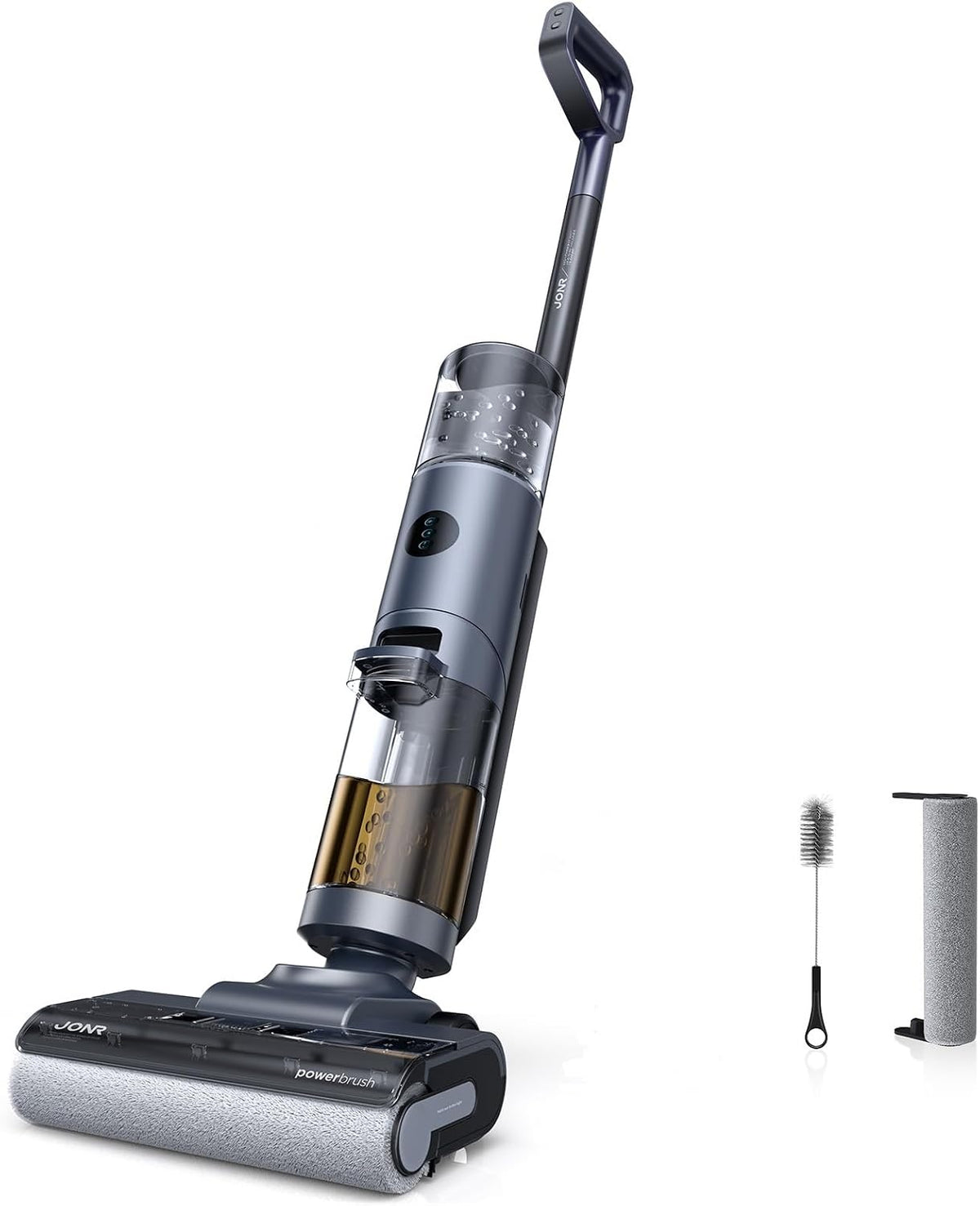 JONR Staubsauger, Schwarz, ED12 Pro Nass Trockensauger Akku, Kabelloser Saugwischer, Dreikantenreinigung, 850mL Wassertank