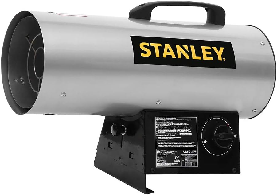 Stanley Powerstation, 60 V, Schwarz, Heizgebläse ST- -GFA-E - Butan/Propan-Zwangsluftheizgerät -, 585 Watt - 3 Heizstufen