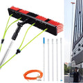 ZJXANMZ Hochdruckreiniger, Schwarz, Teleskop-Fensterreinigungsbürste mit Wasseranschluss, Solarpanel-Reinigungsgerät