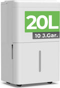 WoleixKlima Luftentfeuchter, 150 m, 39 dB, 20 L, Weiß, Entfeuchter elektrisch, Keller für Räume bis zu ³/50 m²