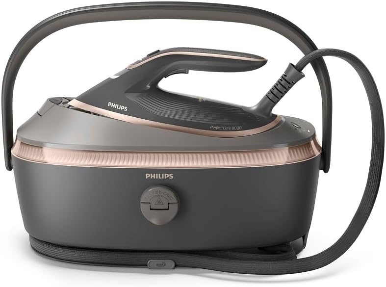 PHILIPS Dampfbügelstationen, 3120 W, 9 Bar, 1,4 L, Schwarz, Dampfbügelstation PerfectCare 8000 Serie, 750 g Dampfstoß