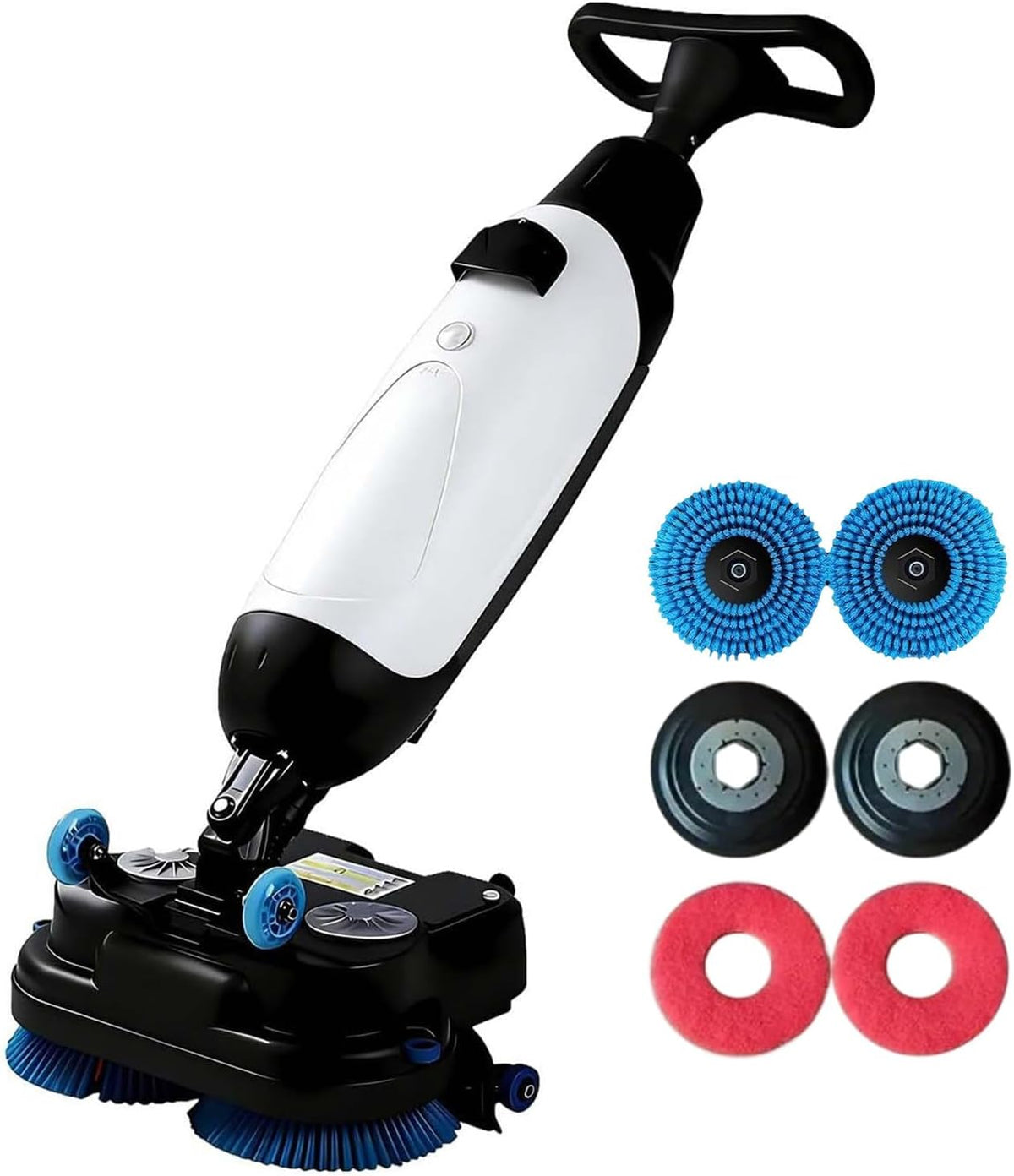TBANVOO Schrubber & Bürsten, 45 × 36 × 116 cm, Weiß, Gewerbliche Bodenscheuermaschine Elektrische, Fliesenbodenpolierer mit 360° Drehkopf