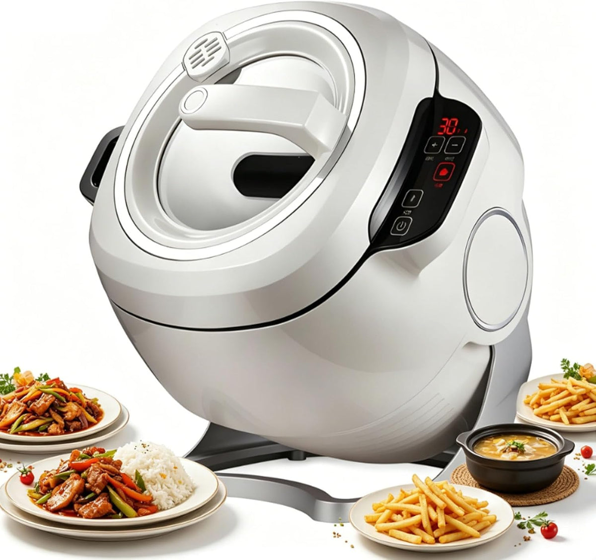 smafoseedding Herd, 2000 W/1000 W, 6 l, Grau, Automatischer Wok-Reiskocher, 6-Liter-Kochtopf, Gewerbliche Küchenmaschine