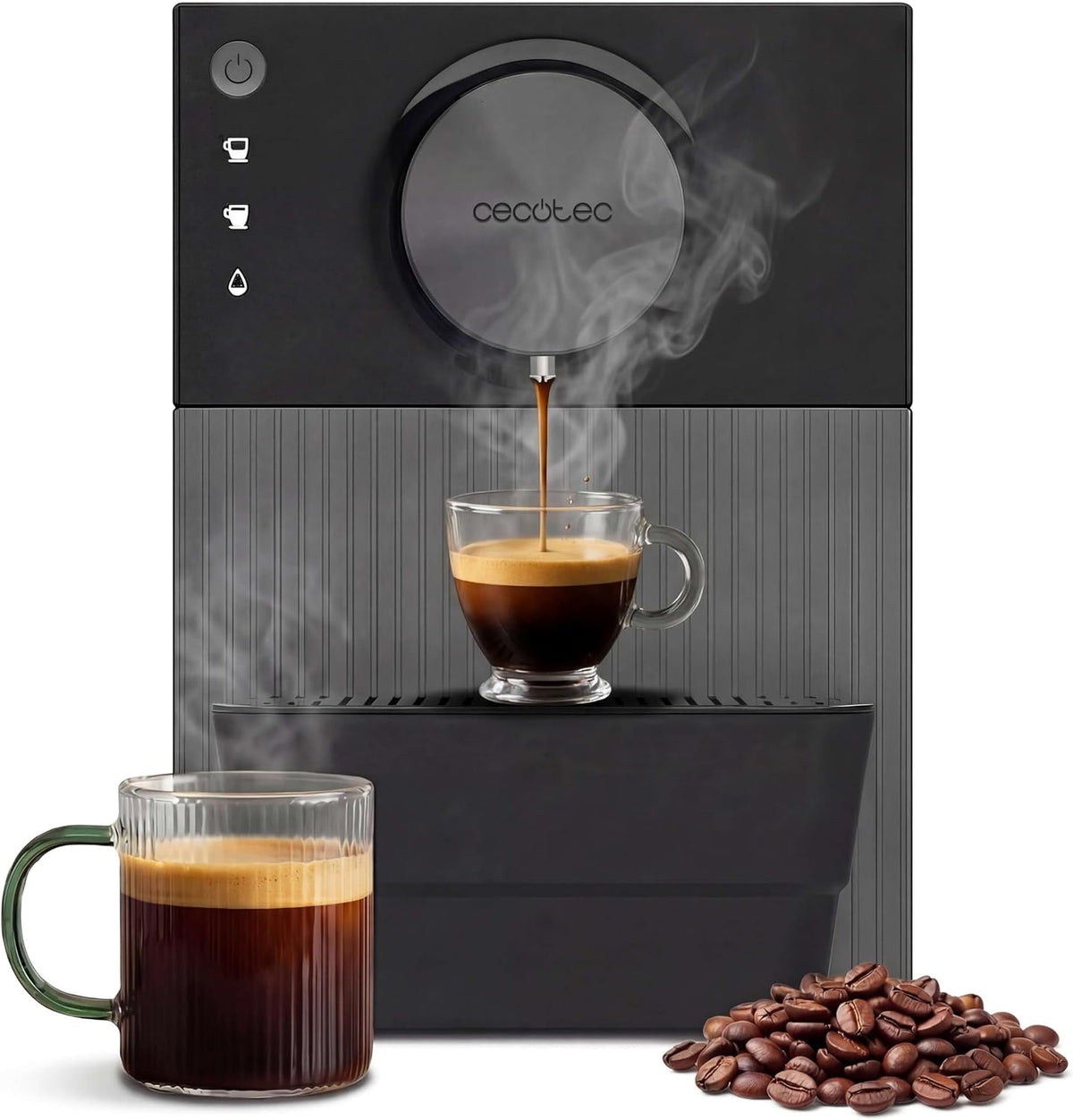Cecotec Kaffeemaschine, 1350 W, Schwarz/Silber, Kompakt - Cremmaet Cube