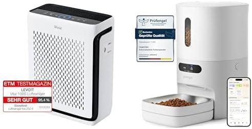 Levoit Dunstabzugshaube, 243m, Weiß, Luftreiniger Allergiker mit Tiermodus, CADR ³/h bis 52㎡, HEPA Luftfilter 99