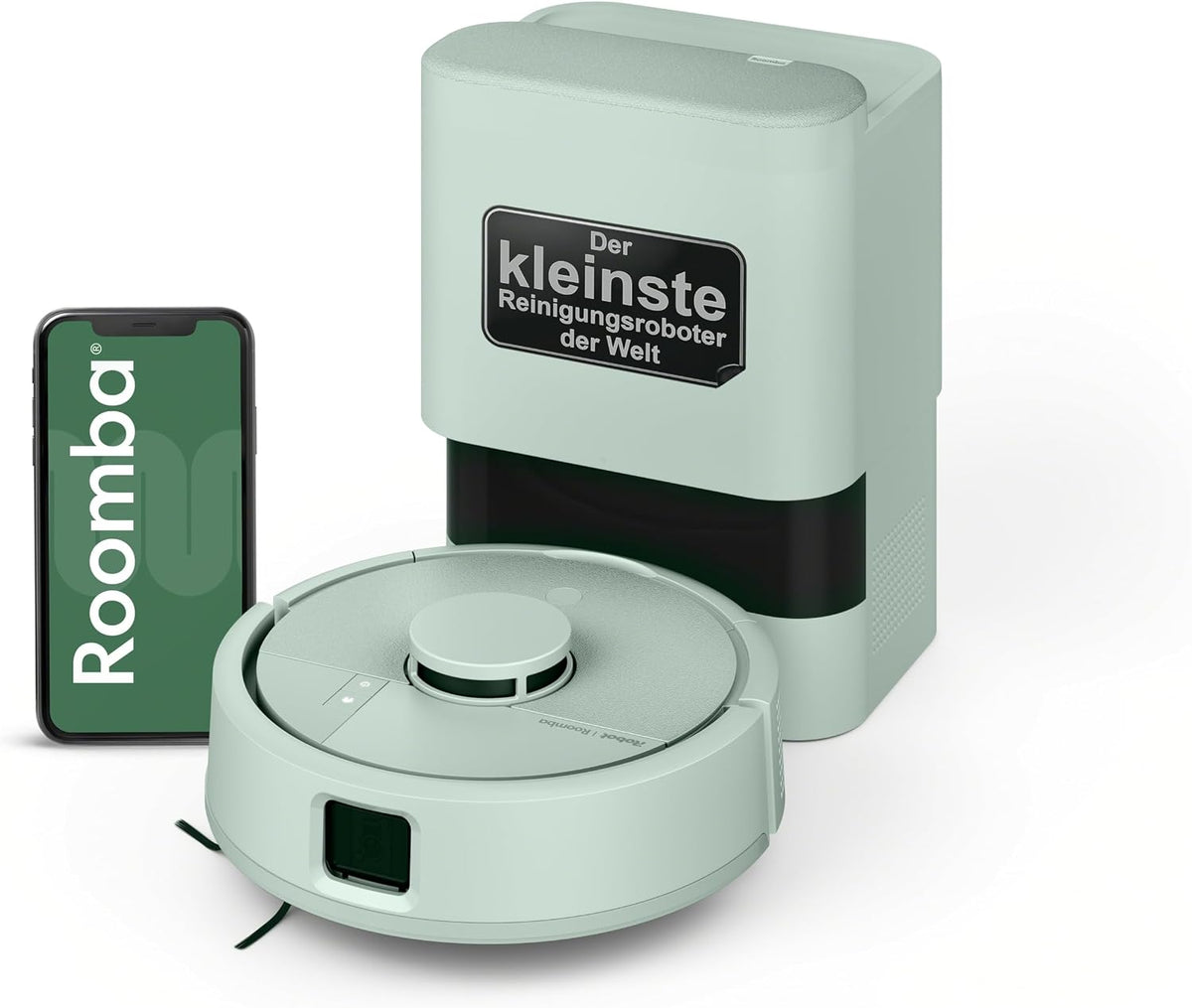 iRobot Staubsauger, Schwarz, Roomba® Mini Saug- & Wischroboter + AutoEmpty™ Dock, Minze