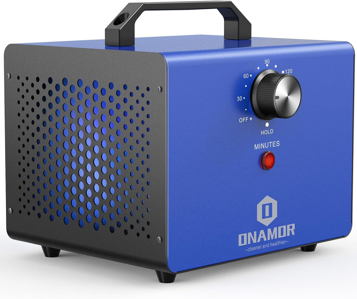 onamor Powerstation, Blau, Ozongenerator 22000 mg/h, Ozonmaschine Ionisator & O3 Desodorierer für Zuhause, Keller