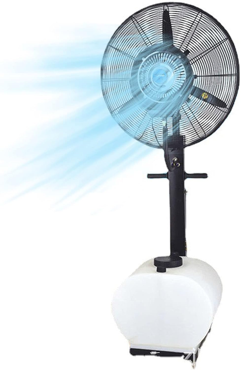 QUSYZD Standventilatoren, Weiß, Oszillierender Nebelventilator zur Kühlung im Außenbereich, 3 Geschwindigkeitsstufen einstellbar