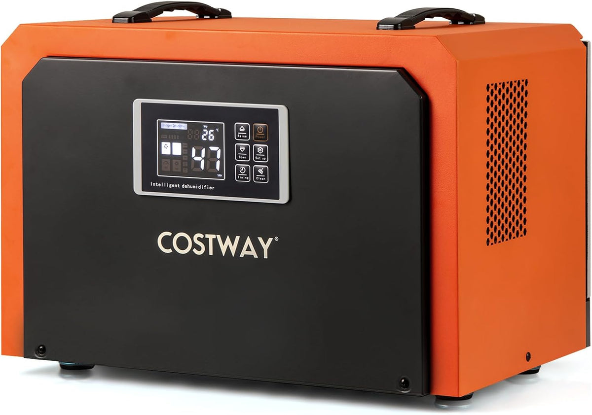 COSTWAY Luftentfeuchter, 60 L, Weiß, /Tag Bautrockner kommerziell, mit Ablaufschlauch & 24H Timer, Raumentfeuchter elektrisch