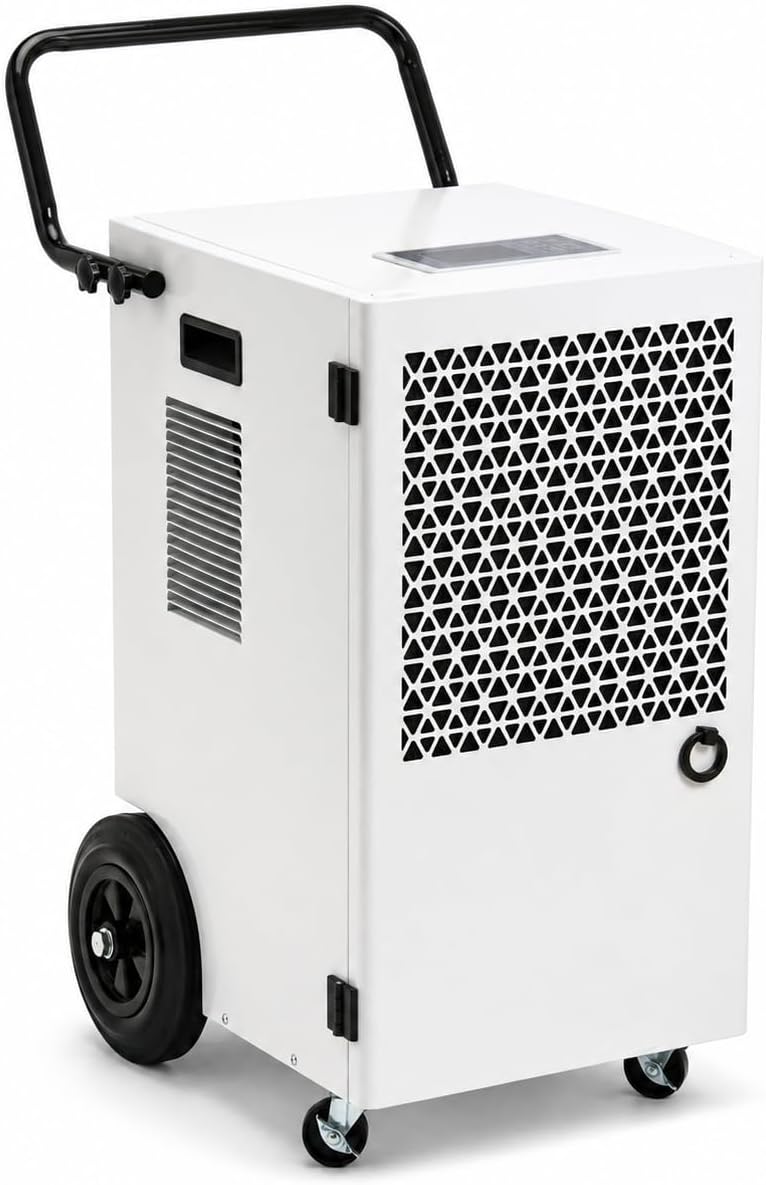 megonia Luftentfeuchter, 120 L, 300m, 600m, 7 L, Weiß, Bautrockner Elektrisch Groß: Elektrisch mit Tank