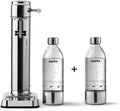 aarke Wassersprudler, 60 L, 1 L, Silber, Carbonator 3, aus Edelstahl mit 2x BPA-freier PET-Flasche, Sprudelwasserbereiter