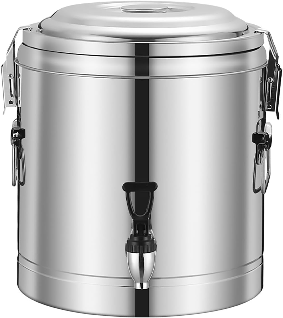 GTHTUHFD Heißwasserspender, 80l, Silber, Isolierter Getränkespender, Edelstahlbehälter Mit Zapfhahn, Für Tee, Gewerbliche Nutzung In Büro