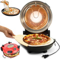 QUTBAG Pizzaofen, Rot, 31-cm-Pizza-Maker, 1200-W-Elektro- mit 50, 420 ℃ Temperaturregelung, Antihaft-Pfannkuchen-Maker