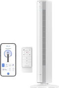 Della Turmventilator, 42 Zoll, 8,5 m, 23 dB, Weiß, Intelligenter für Schlafzimmer, Luftstrom /s, ultra leise, 12 Geschwindigkeitsstufen