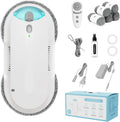 HIXZAP Saugroboter, Weiß, Fensterputzroboter mit Bidirektionaler, Doppelhelix4800-6400Pa, Extern und Intern 85 ml Tank