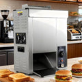 YXYLJOZ Brotbackautomaten, 2000 W, Edelstahl, Schwarz, Gewerblicher Burger-Toaster, vertikaler Kettenröster mit unbegrenzter Kapazität
