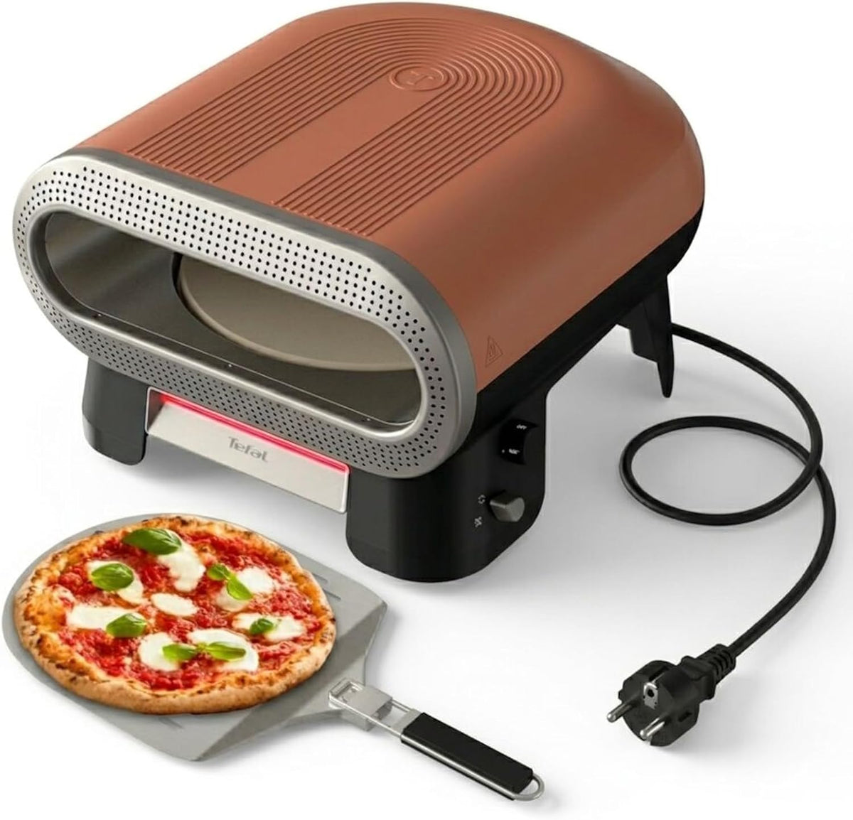 Tefal Pizzaofen, Grau, Pizza Pronto elektrischer Outdoor-, automatischer Drehste