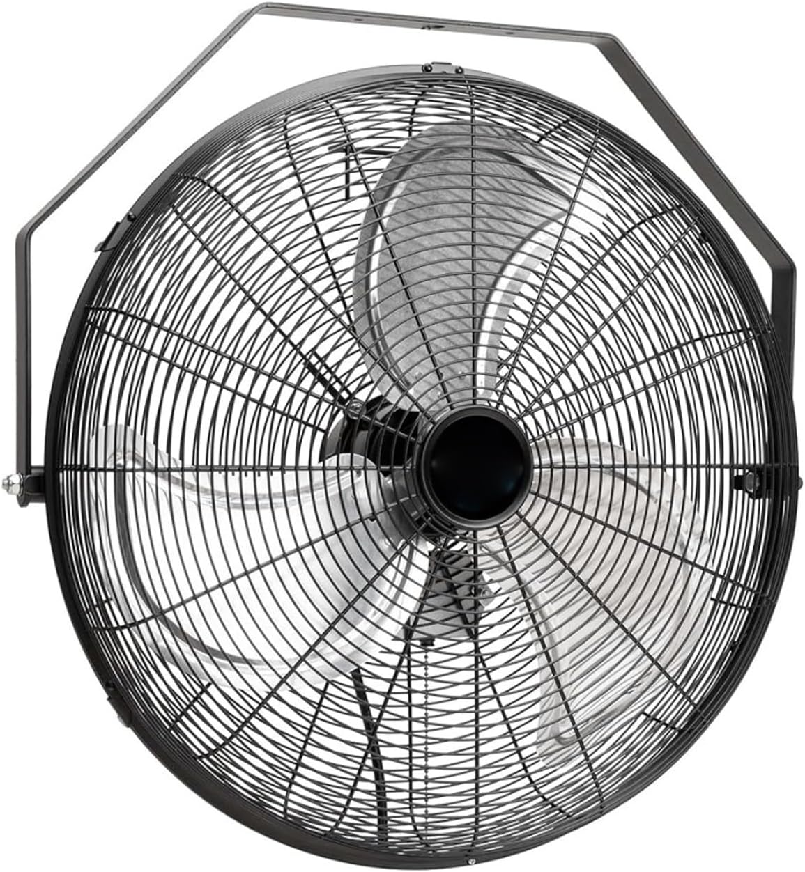 50 Monitor, 50,8 cm Durchmesser., pulverbeschichtetes Stahlgitter, Aluminium-Körper., Weiß