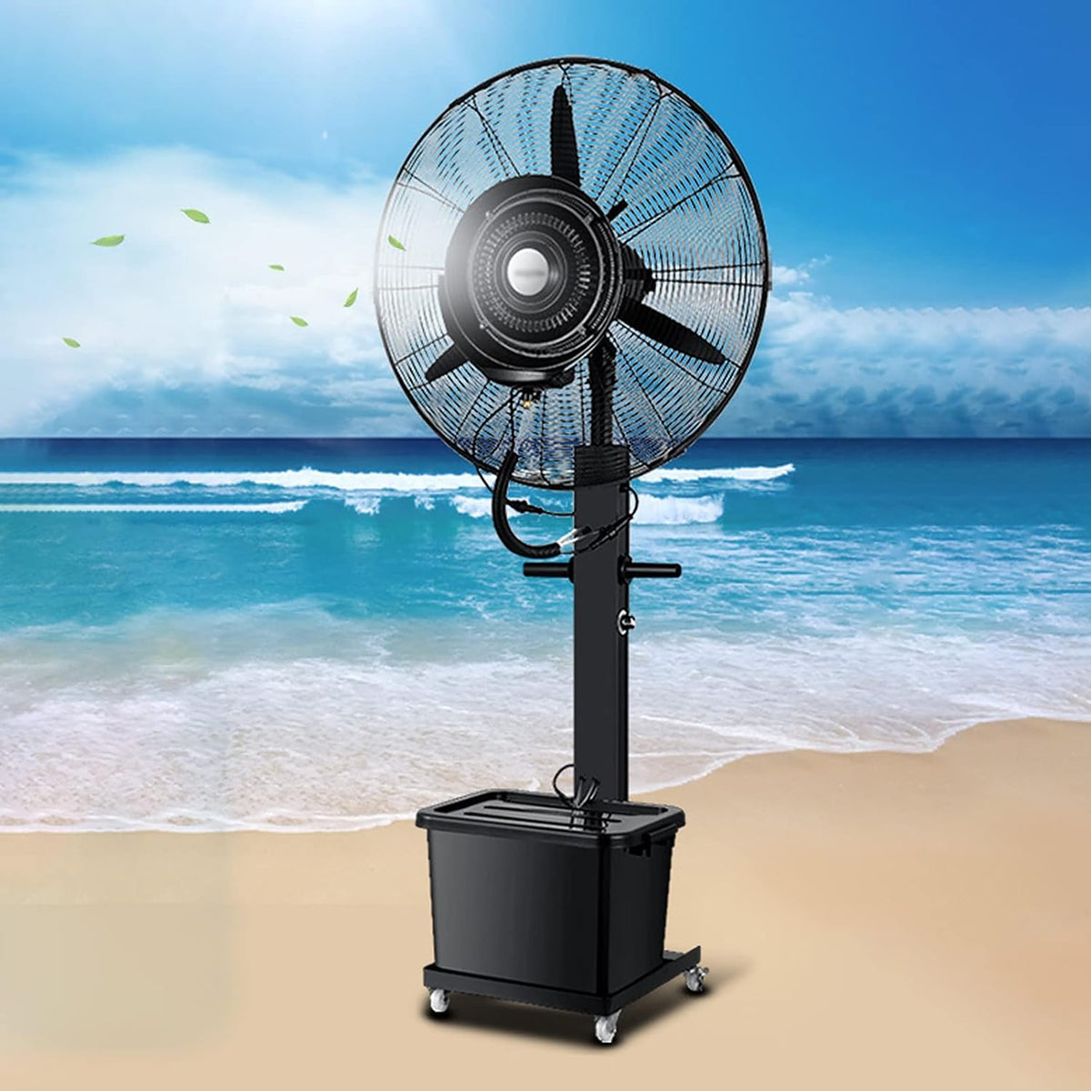 QUSYZD Standventilatoren, 65 cm, 65 cm, Schwarz, Standventilator mit Sprühfunktion, großer Industrie-Sprühventilator für Gewerbe