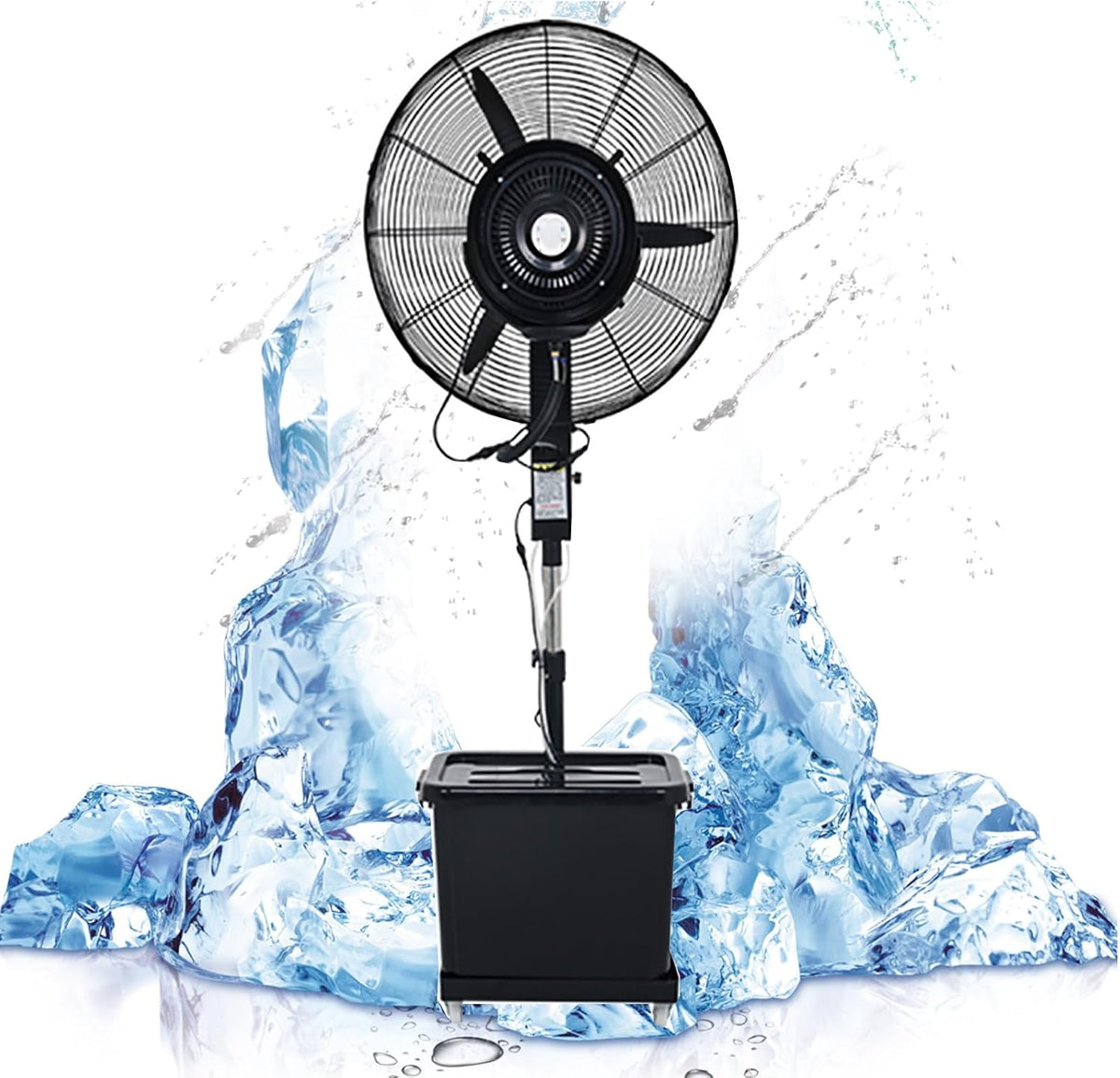 QUSYZD Standventilatoren, 28 Zoll, 220 V, 71 cm, 220v, Weiß, Nebelventilator für den Außenbereich mit 3, B -71 cm/28