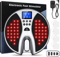 Gleamo Fußmassagegeräte, Schwarz, EMS Fußmassagegerät mit Rotlicht 25 Modi 99 Intensitäten, Medic Durchblutungs-Stimulator Füße Beine