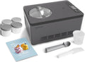 Springlane Kitchen Eismaschine, 2,0 L, 220 W, Silber/Anthrazit/Grau, & Joghurtbereiter Elisa mit selbstkühlendem Kompressor