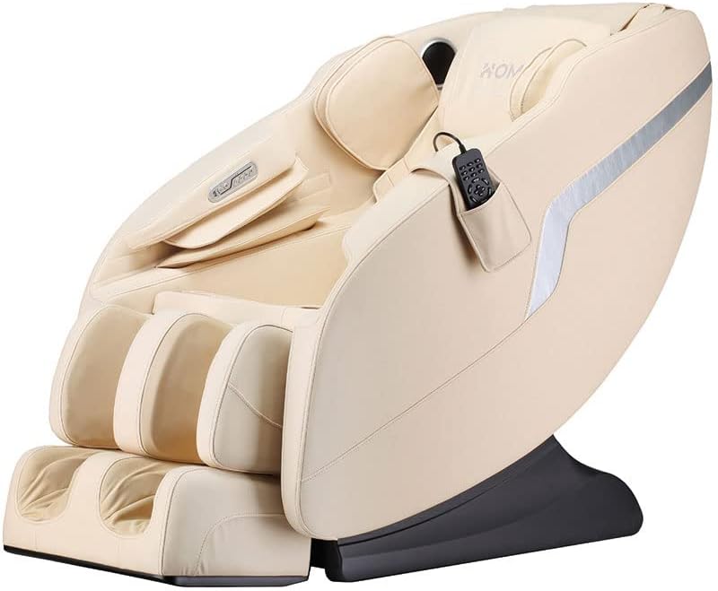 Home Deluxe Relaxsessel, Beige, Massagesessel Kelso - inkl. Zero Gravity Funktion, Bluetooth und Heizung I Massagestuhl mit Wärmefunktion